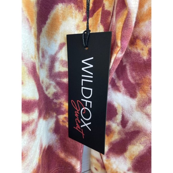 WILDFOX Sweat Tie Dye Crop Long Sleeve Sweatshirt Size Medium NWT - Picture 2 of 6
